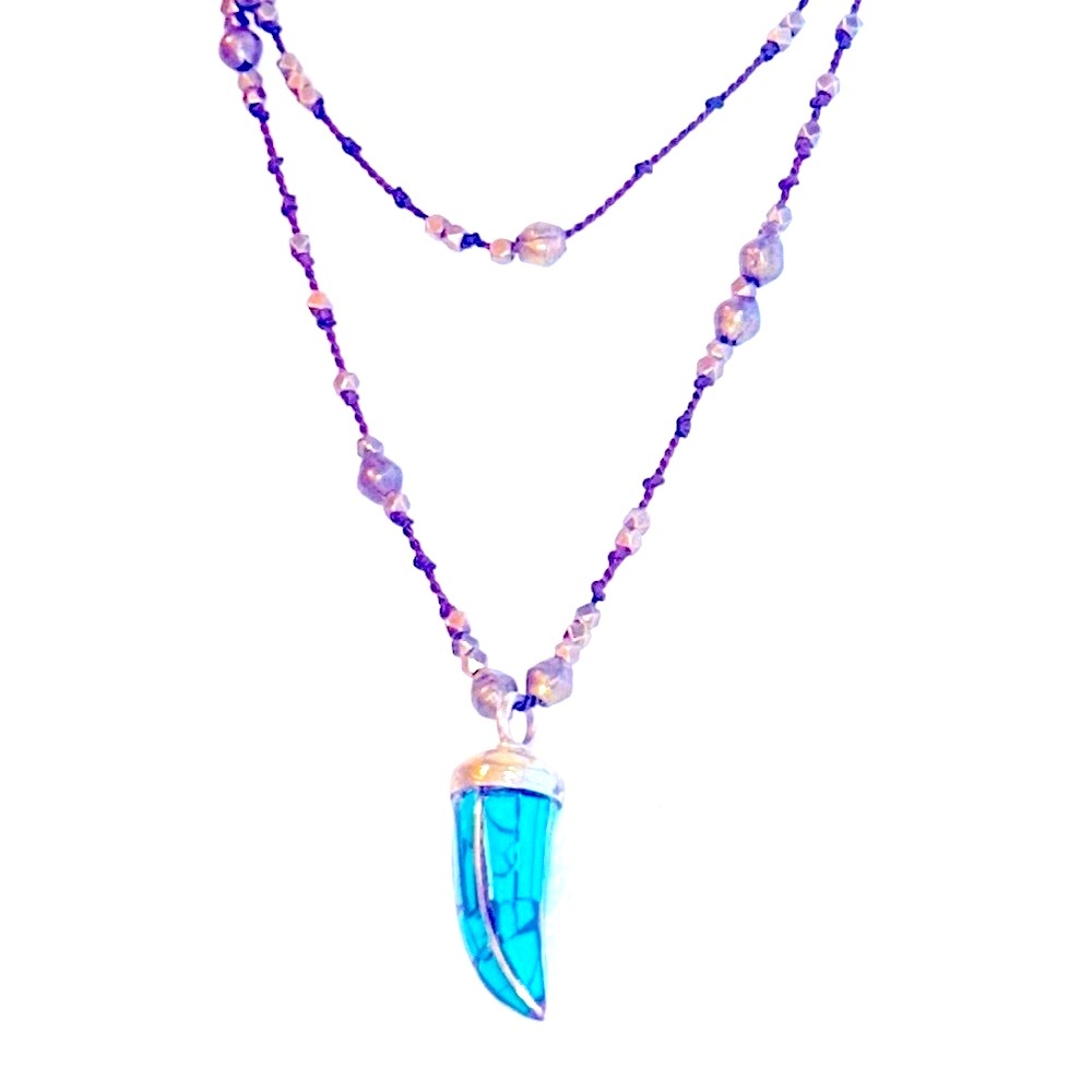 💠NWOT💠Gold Inlay Turquoise Italian Horn Necklace💠